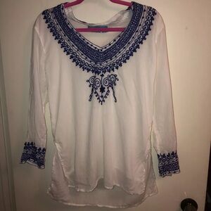 Sol Womens Size Medium Long Sleeve Top Swim Cover boho